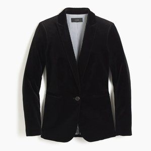 NWT Womens Size 4 J. Crew Black One-Button  Parke Blazer In Velvet